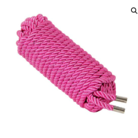 Love In Leather 10m Bondage Rope - Hot Pink